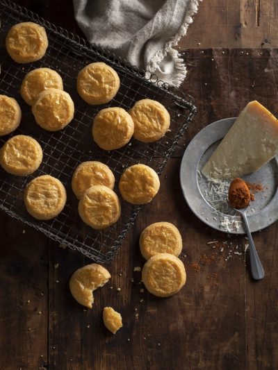 Parmesan sable: savory, crumbly biscuits with a rich parmesan flavor
