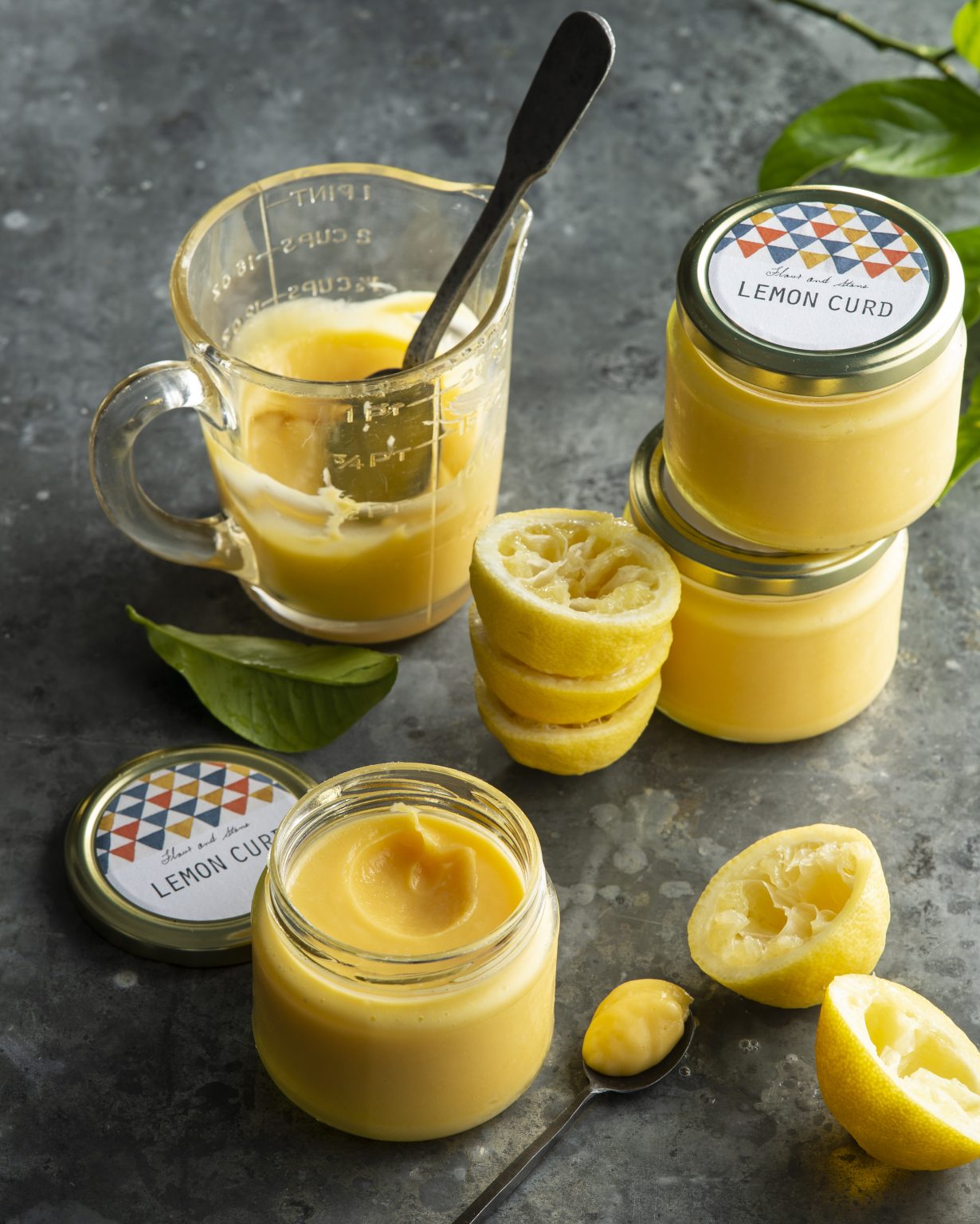 Lemon curd: Tangy and smooth spread made from zesty lemons.
